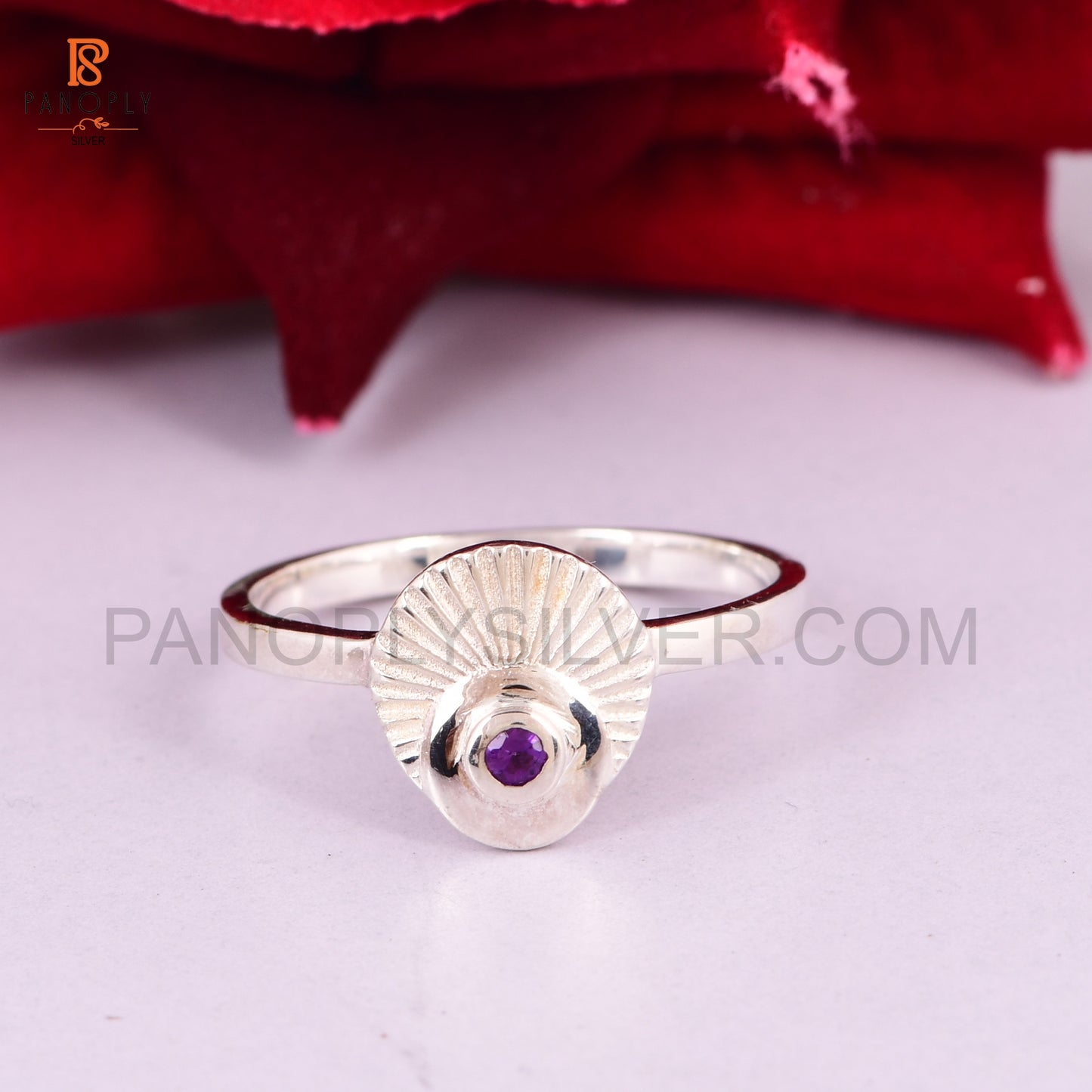 Amethyst Gems 925 Silver Rings For Mother