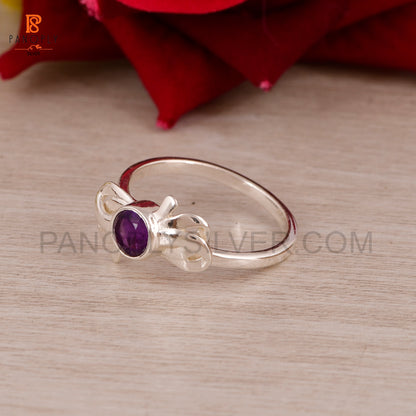 Amethyst Bow Silver Jewelry For Women