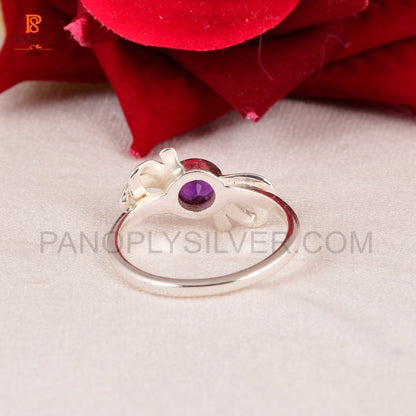 Amethyst Bow Silver Jewelry For Women