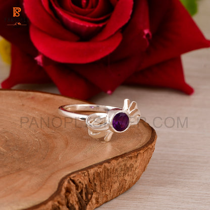 Amethyst Bow Silver Jewelry For Women