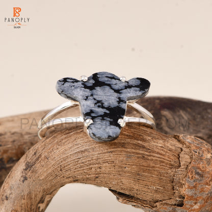 Sterling Silver Cow Head Ring - Ideal for Animal Lovers
