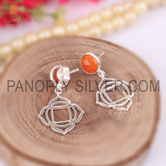 Carnelian Chakra 925 Sterling Silver Earrings