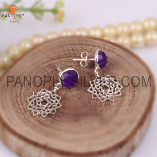 Aventurine Natural Amethyst Quartz 925 Quality Earrings