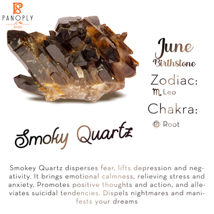 925 Sterling Silver Smoky Quartz Cocktail Ring For Womens