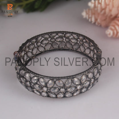 Cubic Zirconia Flower Openable Women Bangles
