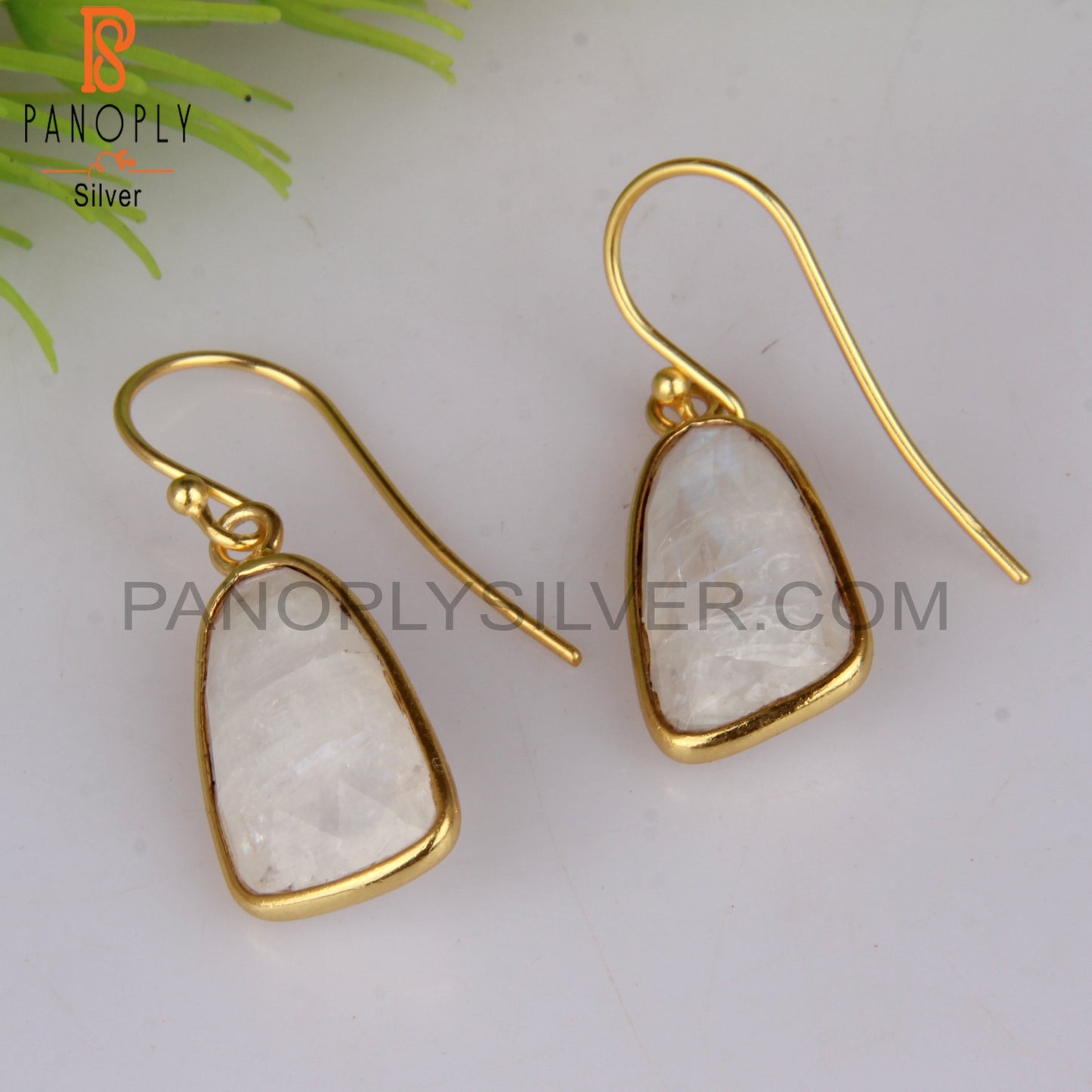 Rainbow 18K Gold Plated Gemstone Bezel Set Earrings