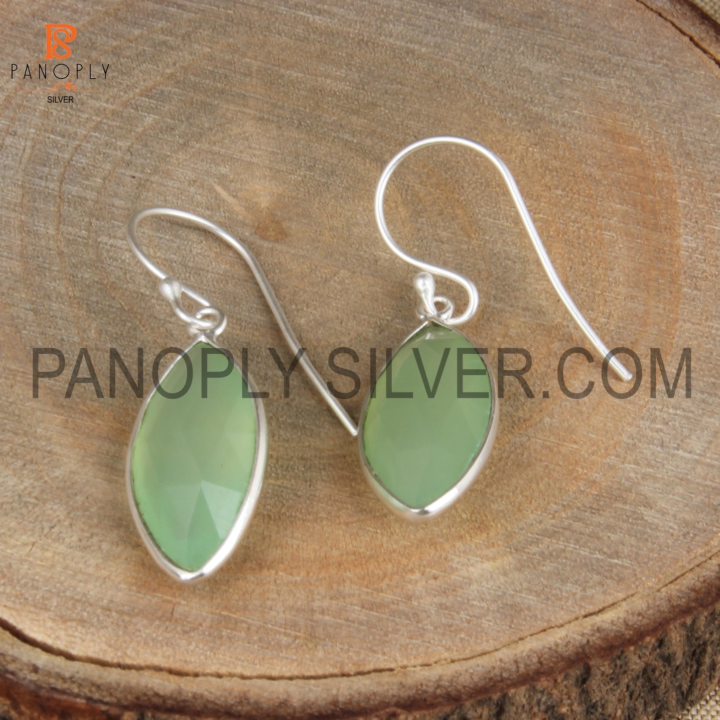 Prehnite Chalcedony 925 Sterling Silver Women's Earrings