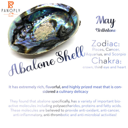 Abalone Shell Gemstone Earrings in 925 Silver, Cushion Shape