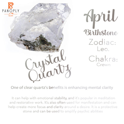 Crystal Quartz White Rhodium Plated 925 Silver Jewelry