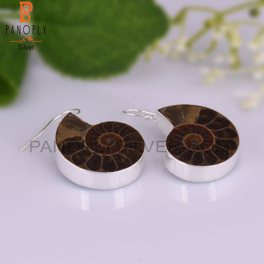 Ammonite 925 Sterling Silver Earrings