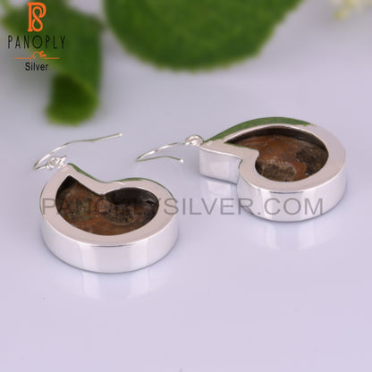 Ammonite 925 Sterling Silver Earrings