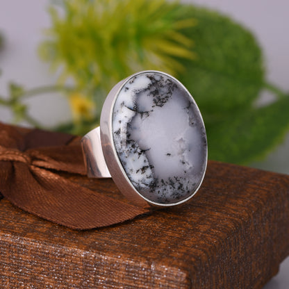 Dendritic Opal 925 Sterling Silver Ring Ring