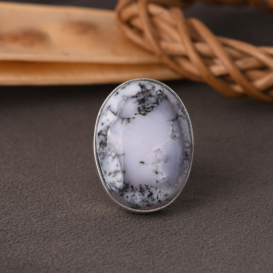 Dendritic Opal 925 Sterling Silver Ring Ring