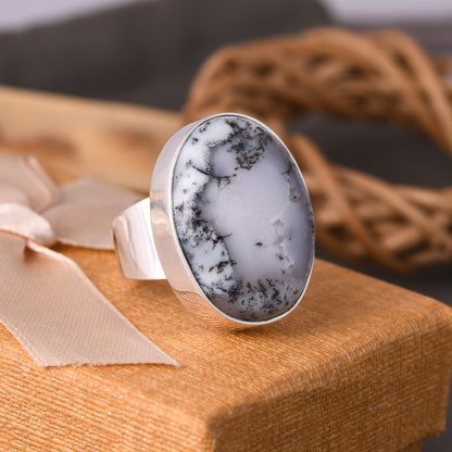 Dendritic Opal 925 Sterling Silver Ring Ring