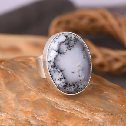 Dendritic Opal 925 Sterling Silver Ring Ring