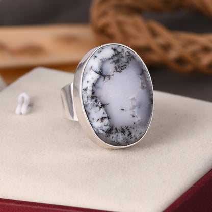 Dendritic Opal 925 Sterling Silver Ring Ring