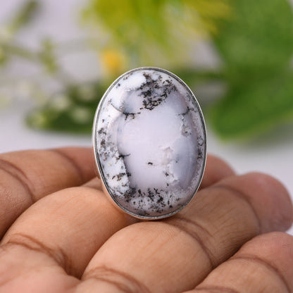 Dendritic Opal 925 Sterling Silver Ring Ring