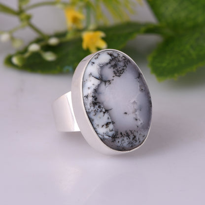 Dendritic Opal 925 Sterling Silver Ring Ring