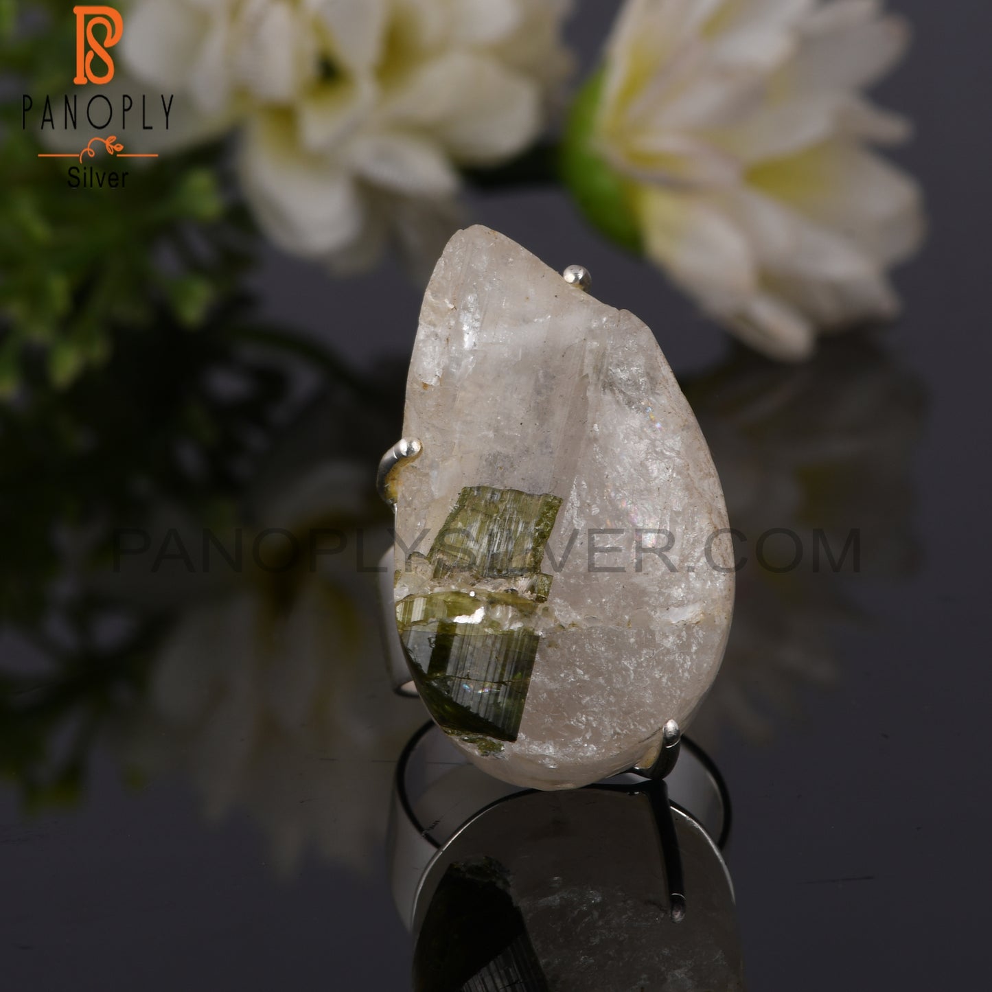 Tourmaline Druzy 925 Sterling Silver Ring