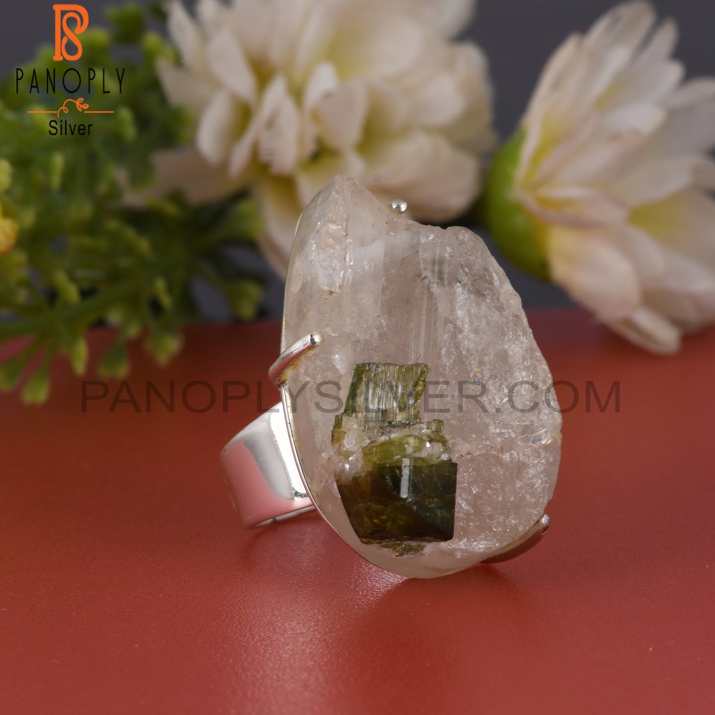 Tourmaline Druzy 925 Sterling Silver Ring