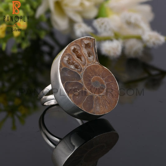 Ammonite 925 Sterling Silver Ring
