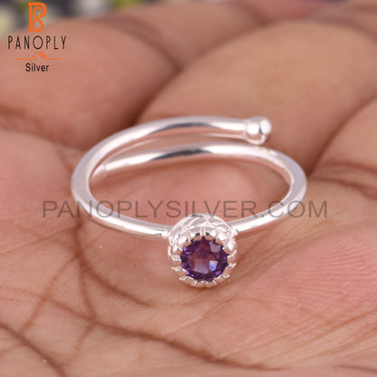 Amethyst 925 Sterling Silver Ring For Christmas Birthday
