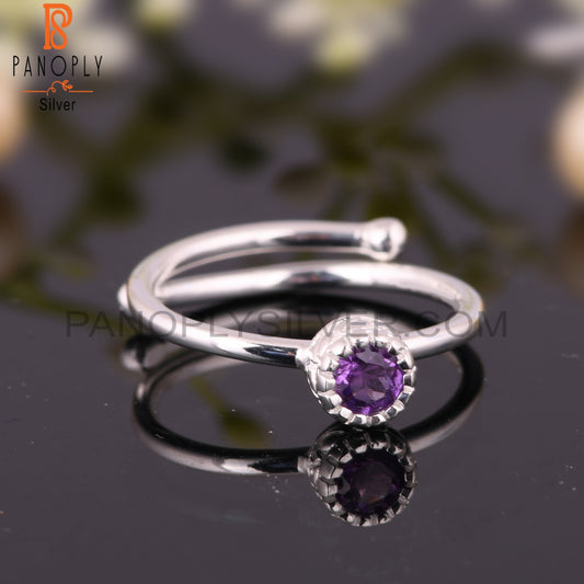 Amethyst 925 Sterling Silver Ring For Christmas Birthday