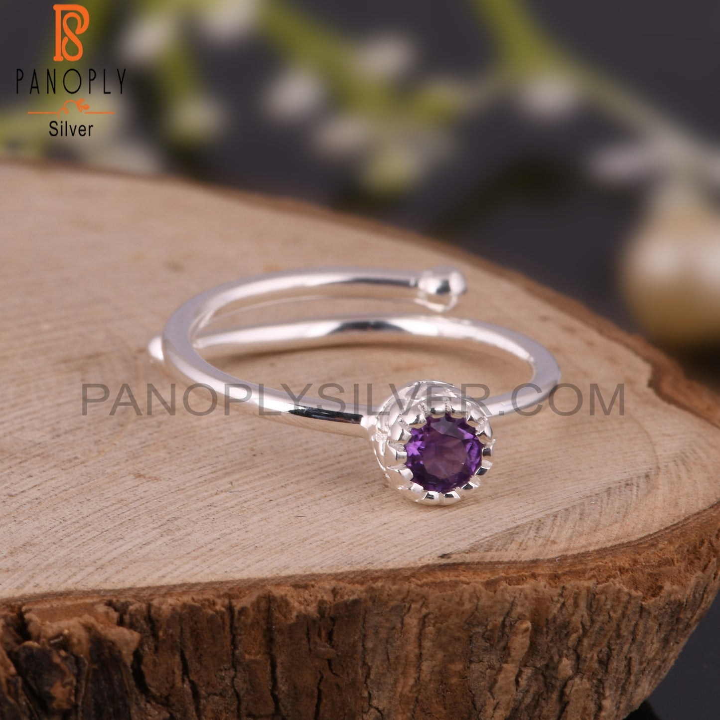 Amethyst 925 Sterling Silver Ring For Christmas Birthday
