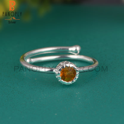 Citrine 925 Sterling Silver Ring Gift For Her