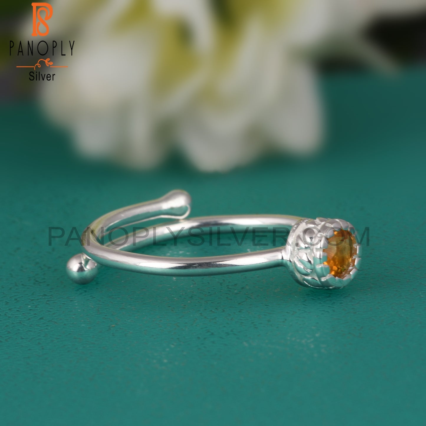Citrine 925 Sterling Silver Ring Gift For Her