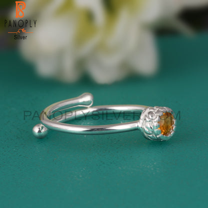 Citrine 925 Sterling Silver Ring Gift For Her