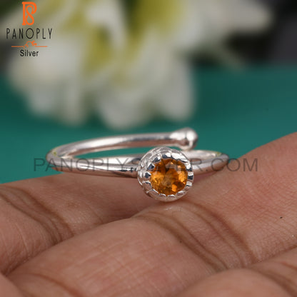 Citrine 925 Sterling Silver Ring Gift For Her