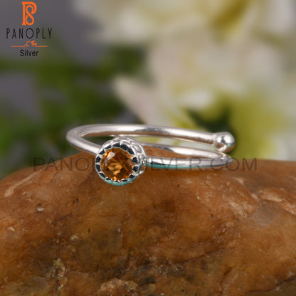 Citrine 925 Sterling Silver Ring Gift For Her