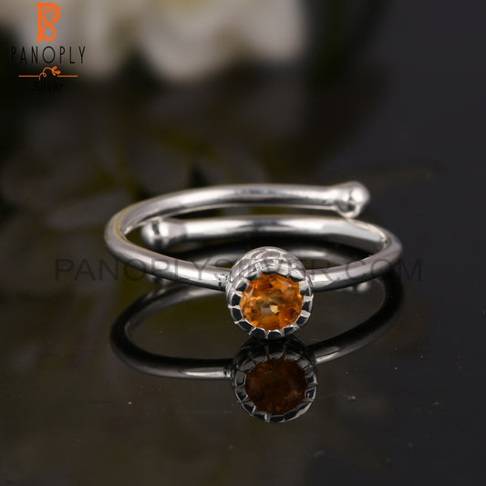 Citrine 925 Sterling Silver Ring Gift For Her