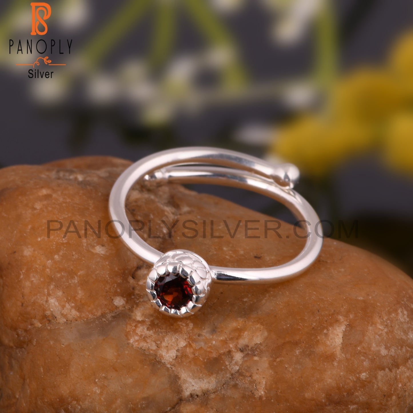 Garnet 925 Sterling Silver Ring