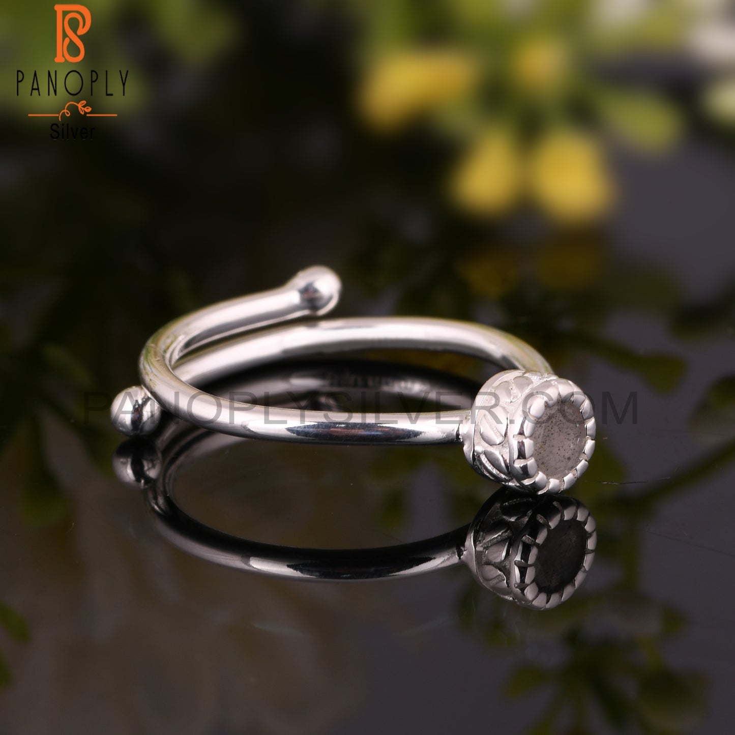 Labradorite Round Shape Handmade 925 Sterling Silver Ring