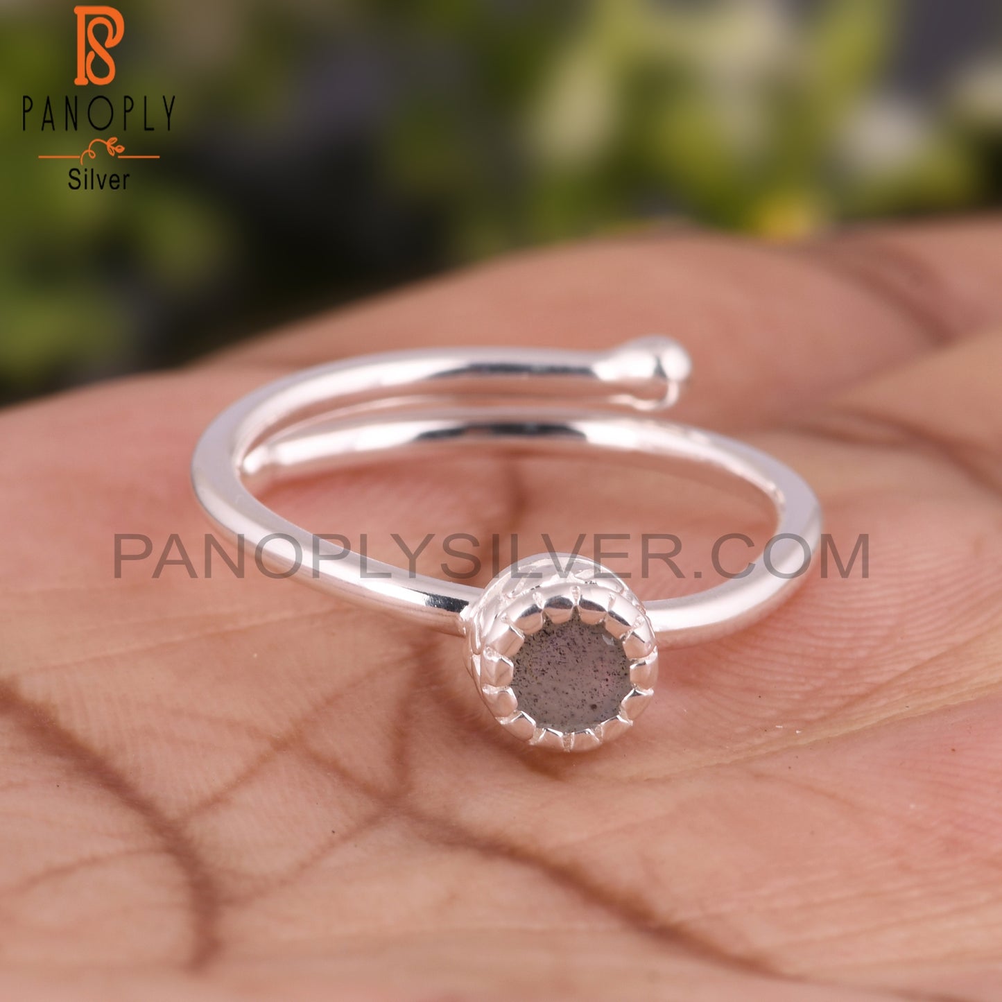 Labradorite Round Shape Handmade 925 Sterling Silver Ring