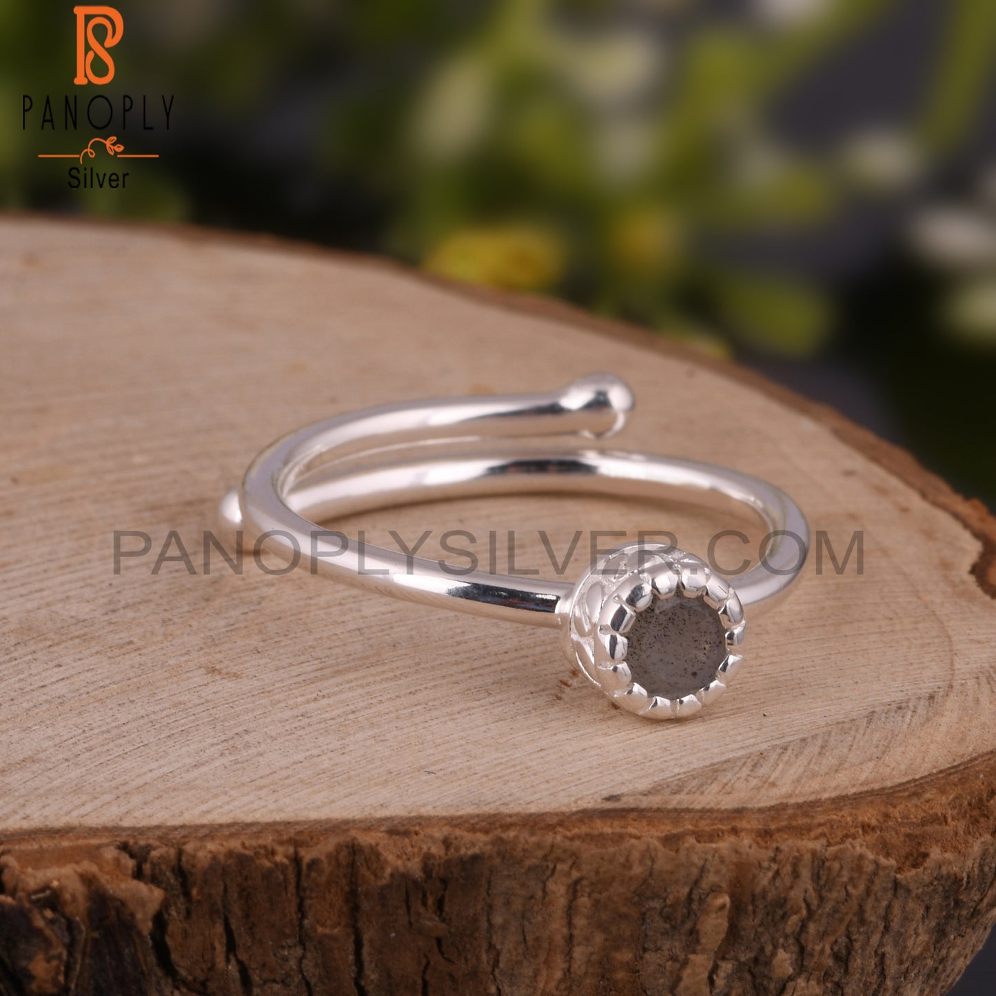 Labradorite Round Shape Handmade 925 Sterling Silver Ring