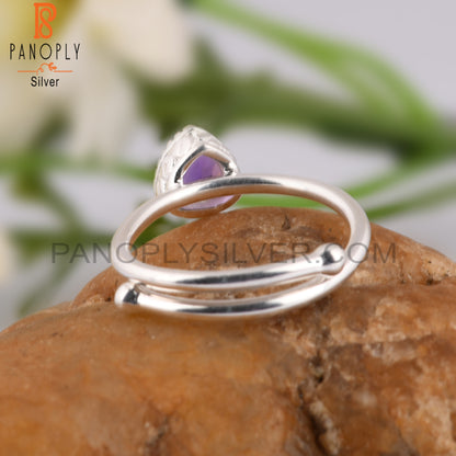 Amethyst Trillion Shape New 925 Sterling Silver Ring
