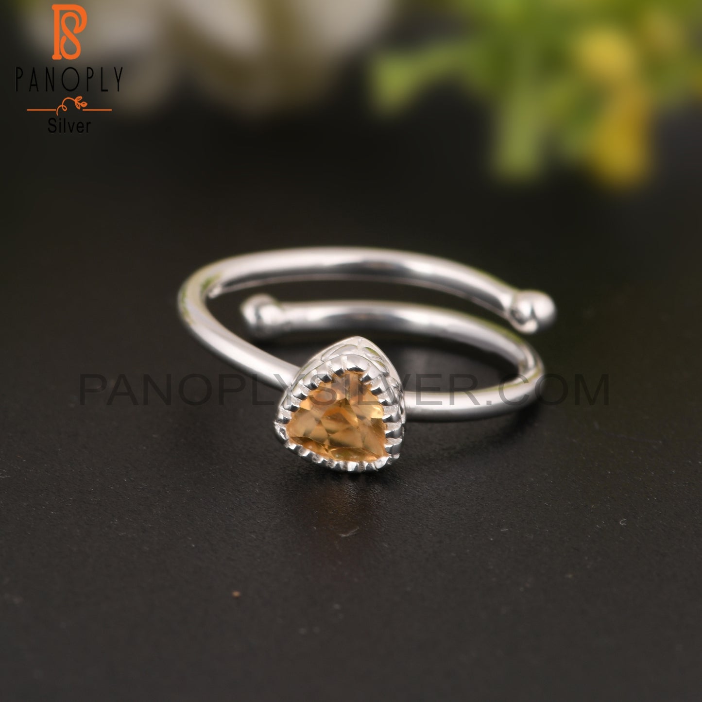 Citrine 925 Sterling Silver Minimalist Ring