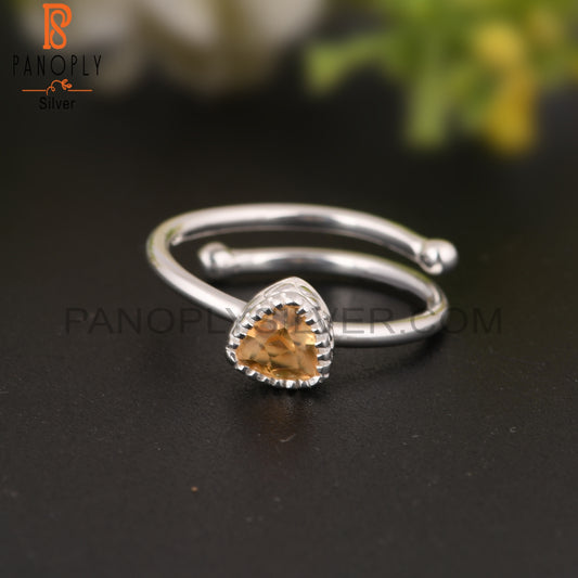 Citrine 925 Sterling Silver Minimalist Ring