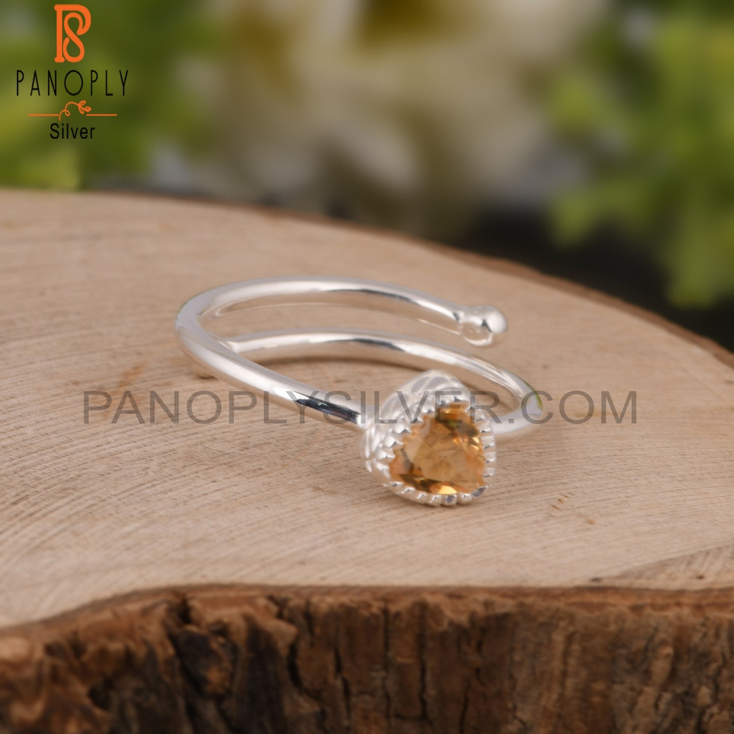 Citrine 925 Sterling Silver Minimalist Ring