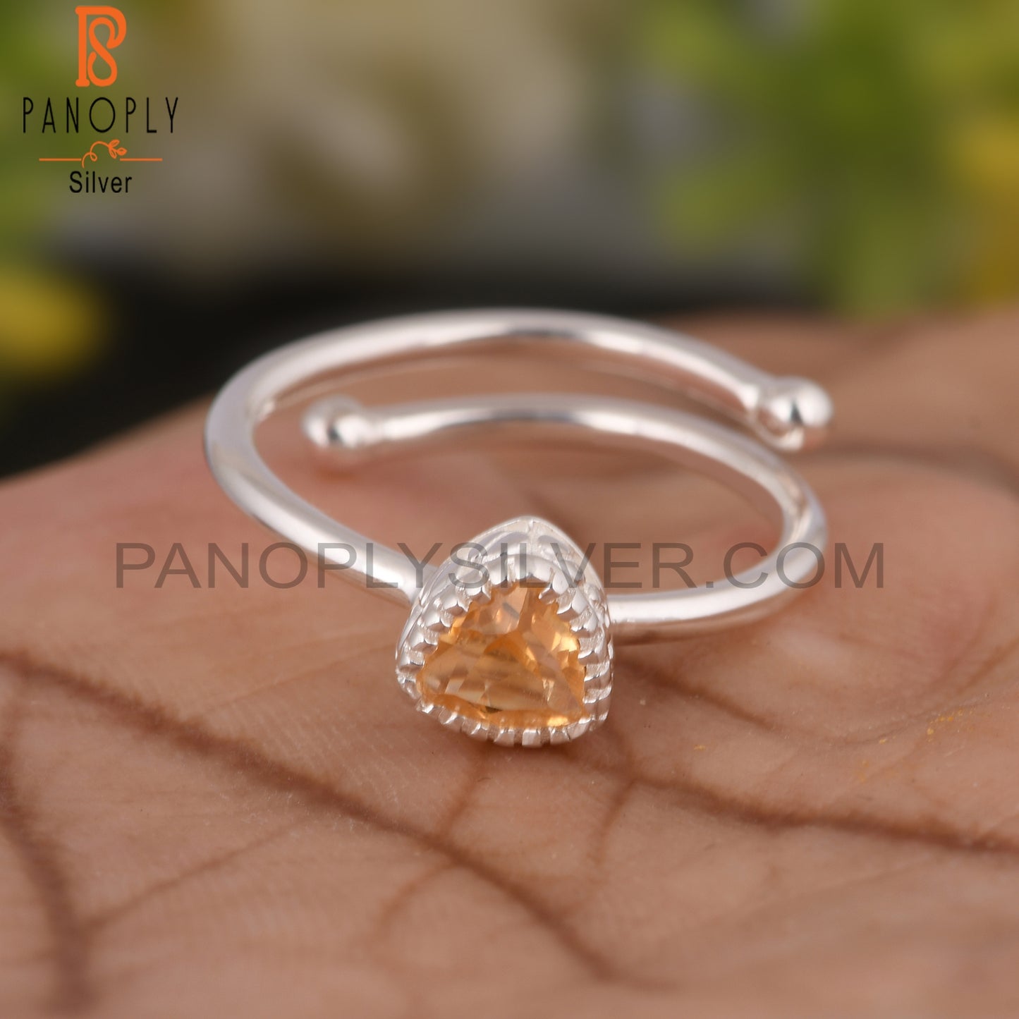 Citrine 925 Sterling Silver Minimalist Ring