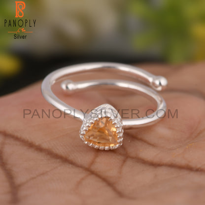 Citrine 925 Sterling Silver Minimalist Ring