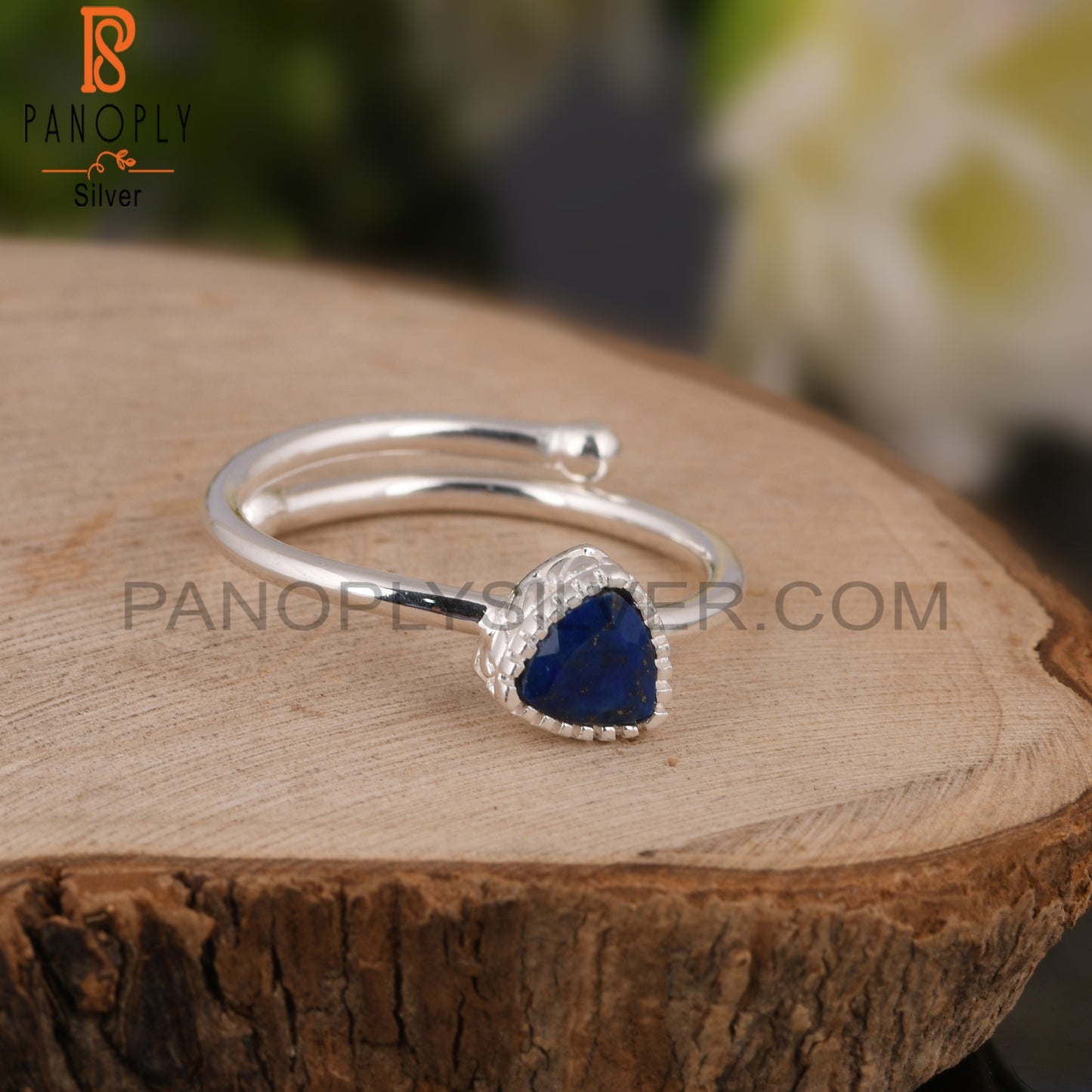 Lapis Trillion Shape 925 Sterling Silver Ring