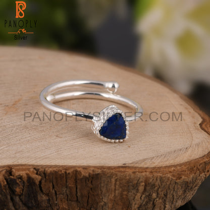 Lapis Trillion Shape 925 Sterling Silver Ring