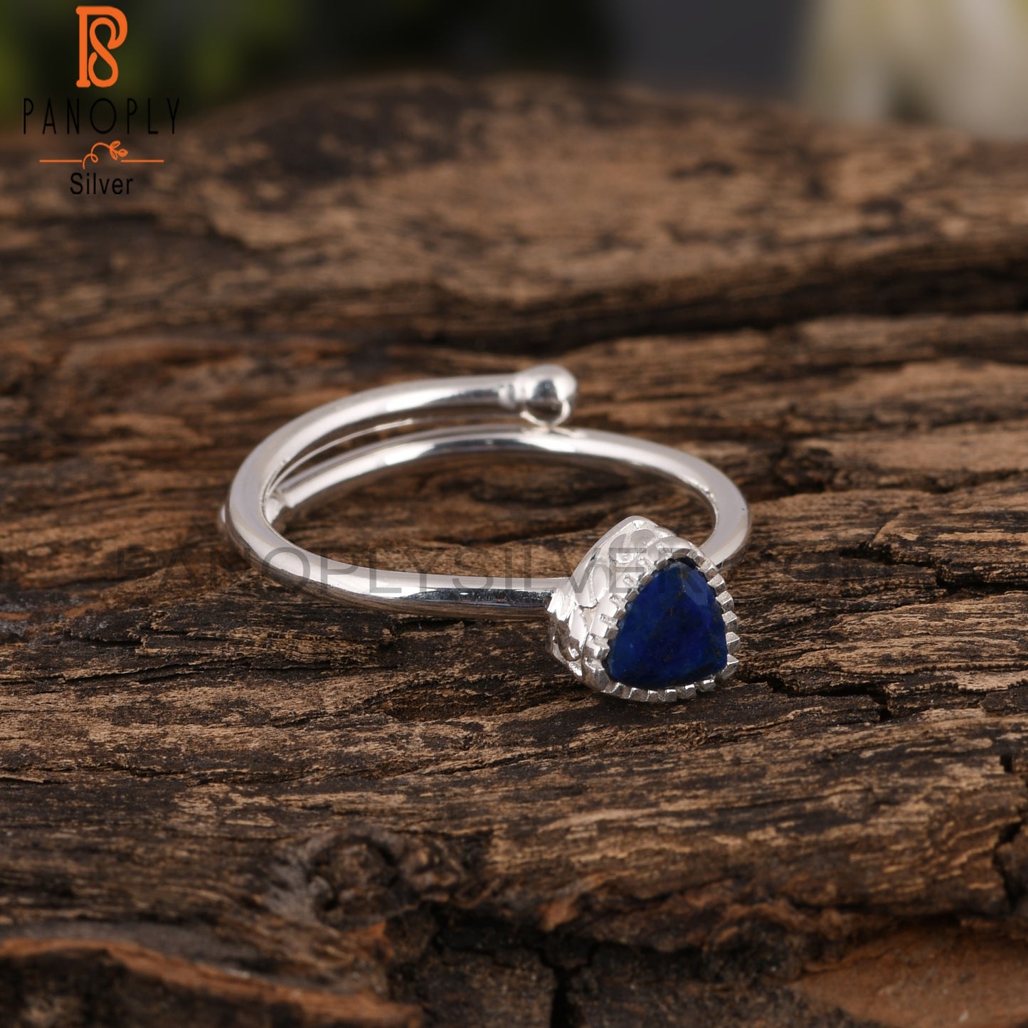 Lapis Trillion Shape 925 Sterling Silver Ring