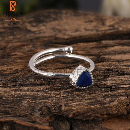 Lapis Trillion Shape 925 Sterling Silver Ring