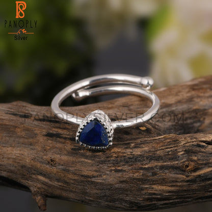 Lapis Trillion Shape 925 Sterling Silver Ring