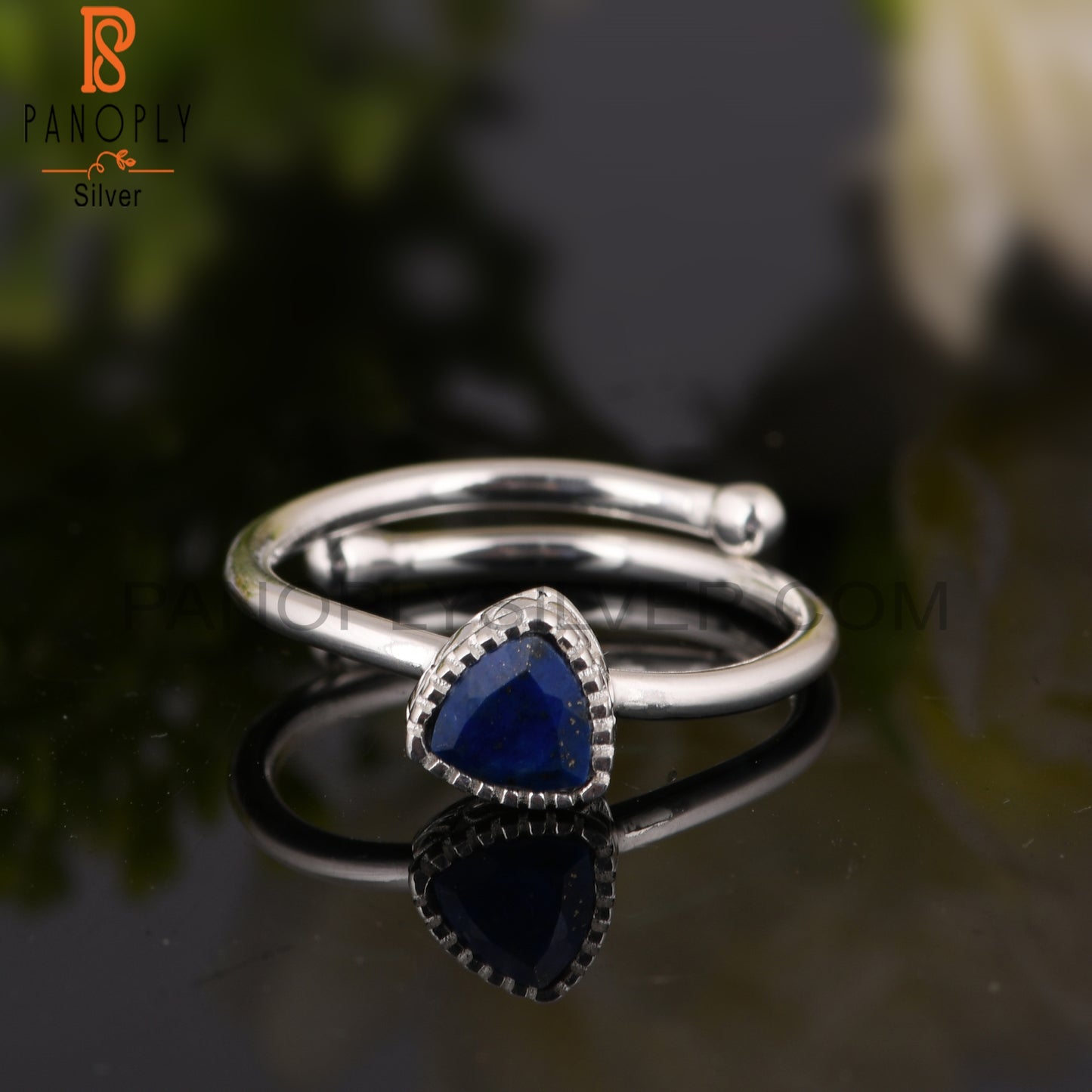 Lapis Trillion Shape 925 Sterling Silver Ring